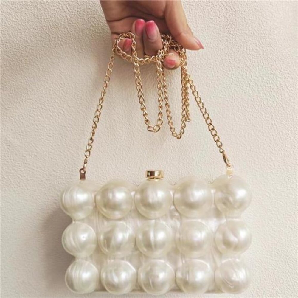 Acrylic Sphere Evening Clutch | Elegant Party Purse with Detachable Chain